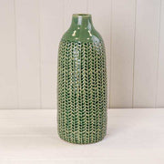 Green Ceramic Vase (37.5cm) TD(ext)5.8/(int)4.5cm BD14.5 x H37.5cm