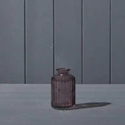 Amethyst Ribbed Glass Bottle D6.3 x H10cm