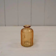 Cognac Ribbed Glass Bottle D6.3 x H10cm