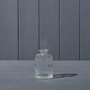 Clear Ribbed Glass Bottle H10cm x D3.7