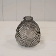 Smoky Grey Leaf Bottle H13cm W12cm D11cm  Weight-329g