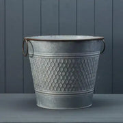 Round Zinc Honeycomb Planter