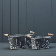 Set of Two Meadow Oval Planters