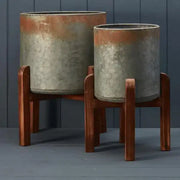 Set of Two Vintage Pots with Stands