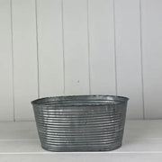 Ribbed Oval Zinc Trough TD24x14.5cm H11cm B20x11.3cm