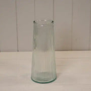 Clear Tall Ribbed Vase H22.5cm D10cm  Weight-595g