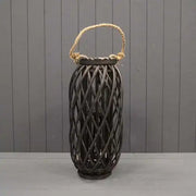 50cm Black Wicker Lantern