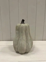 Dusty Green Tall Ceramic Pumpkin Ornament in Small