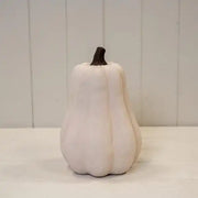 Cotton White Tall Ceramic Pumpkin Ornament in Small