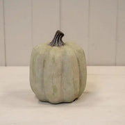 Medium Dusty Green Ceramic Jack O'Lantern Pumpkin Ornament