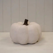 Cotton White Large Ceramic Pumpkin Ornament