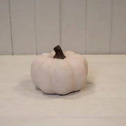 Cotton White Small Ceramic Pumpkin Ornament
