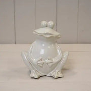 Cream Ceramic Smiling Frog