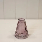 Amethyst Ribbed Glass Bottle L7.4cm W7.4cm H9.9cm W150g