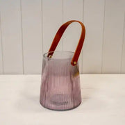 Amethyst Glass Lantern L13.1cm W13.1cm H15.3cm