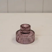Amethyst Glass Candle Holder L6.4cm W6.4cm H5.4cm