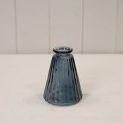 Blue Ribbed Glass Bottle L7.4cm W7.4cm H9.9cm W150g