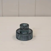 Blue Glass Candle Holder L6.4cm W6.4cm H5.4cm