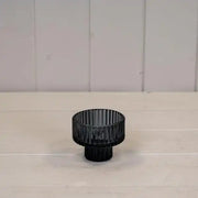 Cool Grey Glass Candle Holder