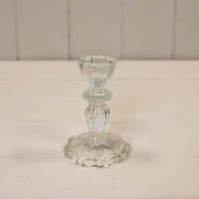 Clear Glass Candle Stick Holder L7.2cm W7.2cm H11cm