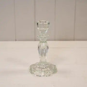 Clear Glass Candle Stick Holder L8.4cm W8.4cm H15.7cm