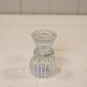 Clear Glass Two Way Candle Holder L5.7cm W5.7cm H7.8cm