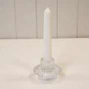 Clear Glass Two Way Candle Holder L7.9cm W7.9cm H5.8cm