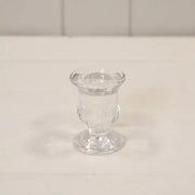 Clear Glass Candle Stick Holder L4.8cm W4.8cm H6.4cm