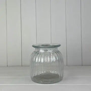 Clear Ribbed Vase H14.7cm x D14.8cm