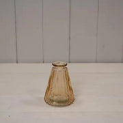 Cognac Ribbed Glass Bottle L7.4cm W7.4cm H9.9cm W150g