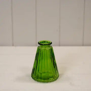 Emerald Green Glass Ribbed Bottle L7.4cm W7.4cm H9.9cm W150g