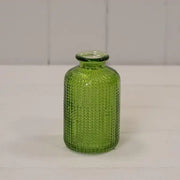 Emerald Green Dimpled Glass Bottle D6.3 x H10cm