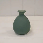Matt Green Glass Bud Vase D9.2 x H12cm  Weight-240g CL