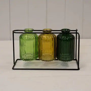 Three Glass Bottles with Stand 22 X 8 X12.5cm  Weight-680g