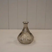 Smokey Brown Ribbed Bud Vase