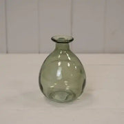 Vintage Green Glass Bud Vase D9.2 x H12cm  Weight-242g