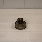 Warm Grey Glass Candle Holder