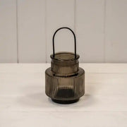 Warm Grey Candle Holder with Handle Small