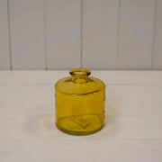 Yellow Squat Glass Bottle D9 x H10.3cm  Weight-299g