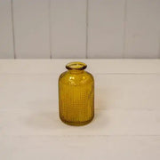 Yellow Dimpled Glass Bottle D6.3 x H10cm