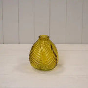 Yellow Glass Leaf Bottle H13cm W12cm D11cm  Weight-329g