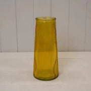 Yellow Tall Ribbed Vase H22.5cm D10cm  Weight-595g