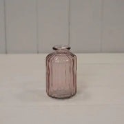 Lavender Ribbed Glass Bottle H10cm TD3.7cm B5cm W 0.2Kg