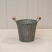 16.5cm Zinc pot with hammered finish (indent) and ears D16.5 H14.5cm