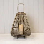 Medium Bamboo Lantern with LED Candle H40, D29cm