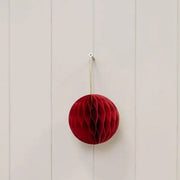 Set of 3 Deep Red Round Baubles