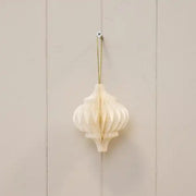 Set of 3 Off White Spinning Top Baubles