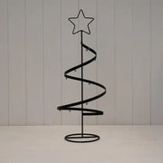 Black Metal Spiral Tree Ornament with Star Topper