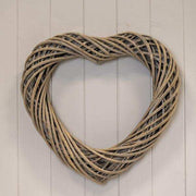 Grey Heart Thick Willow Wreath 40cm