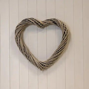 Grey Heart Thick Willow Wreath 50cm